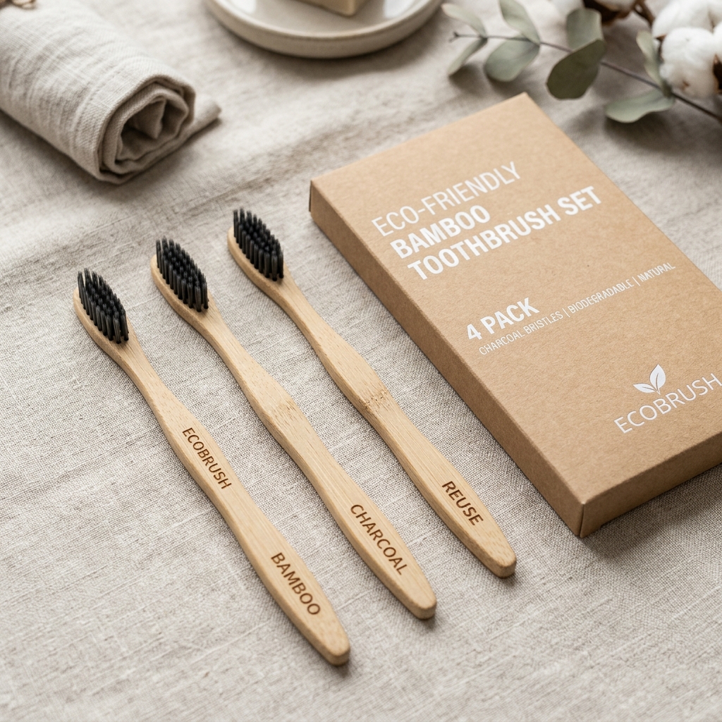 Eco-Friendly Bamboo Toothbrush Set