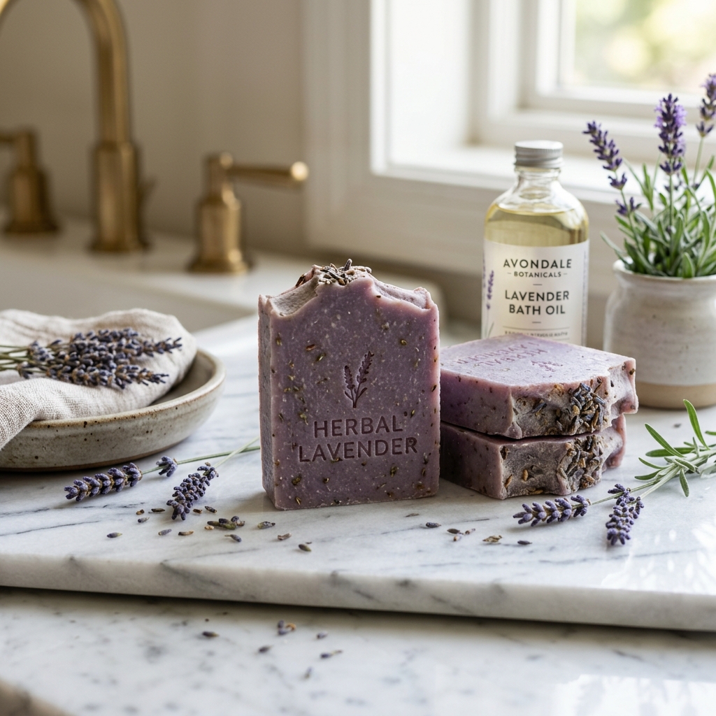 Handmade Herbal Lavender Soap
